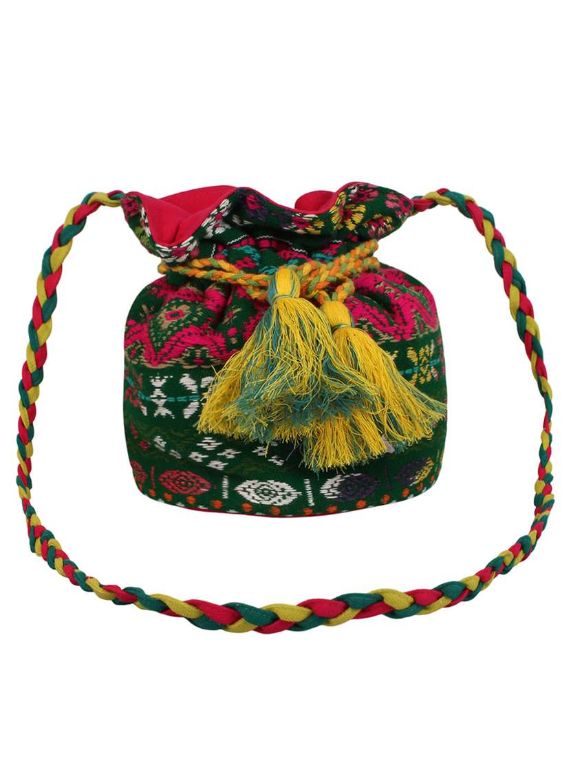 multi cotton potli with tasselled