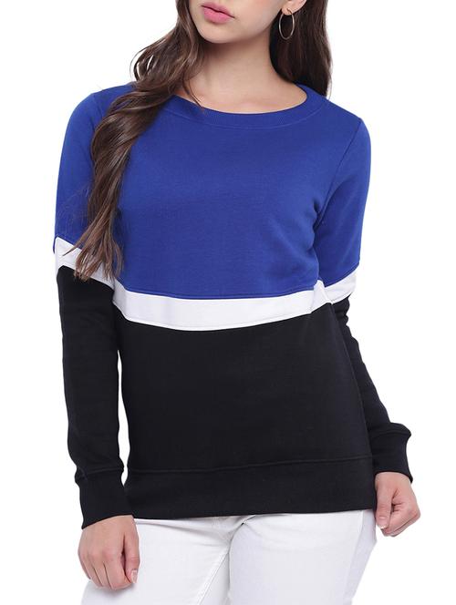 color block round neck sweatshirt  - 12403229 -  Standard Image - 0