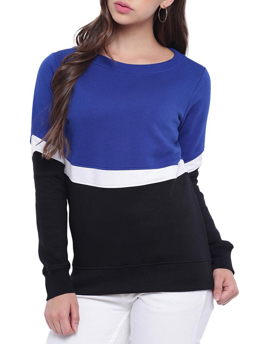 color block round neck sweatshirt  - 12403229 -  Zoom Image - 0