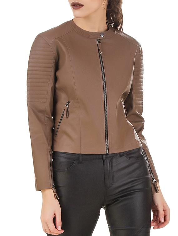 quilted leather biker jacket - 12403249 - Zoom Image - 0
