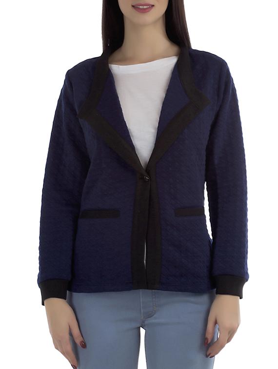 navy blue quilted blazer - 12405994 - Zoom Image - 0