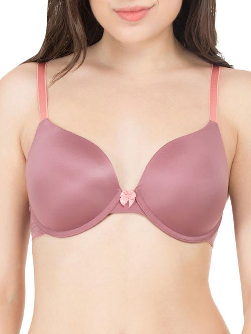 purple nylon plunge bra - 12409819 - Standard Image - 0