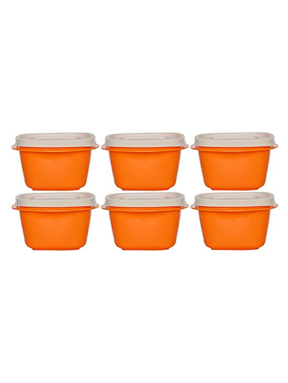 Cutting Edge Snap Tight Air Storage Containers 600ml Set Of 6 Candy Orange