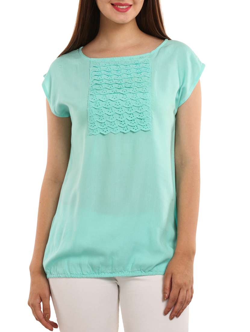 blue viscose regular top