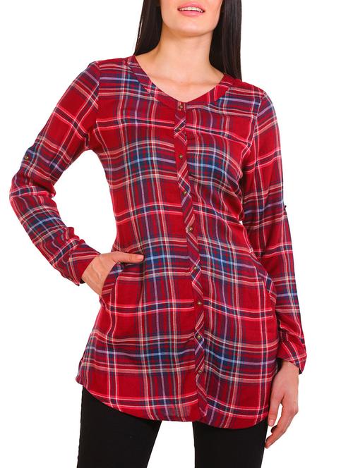 red viscose shirt - 12414649 - Standard Image - 0