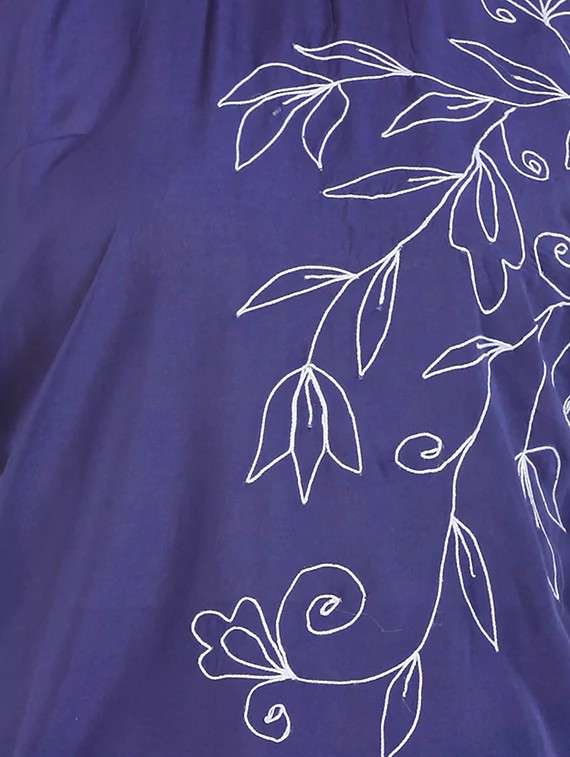 Blue Viscose Printed Top - 12414713 -  Standard Image - 3