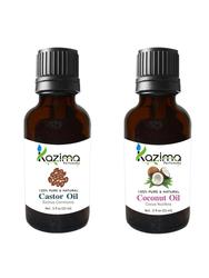 Combo Set of Castor Carrier oil and Coconut Cold Pressed oil ( Each Products 15ml )