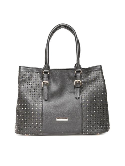 black leatherette cutwork handbag - 12416937 -  Standard Image - 0