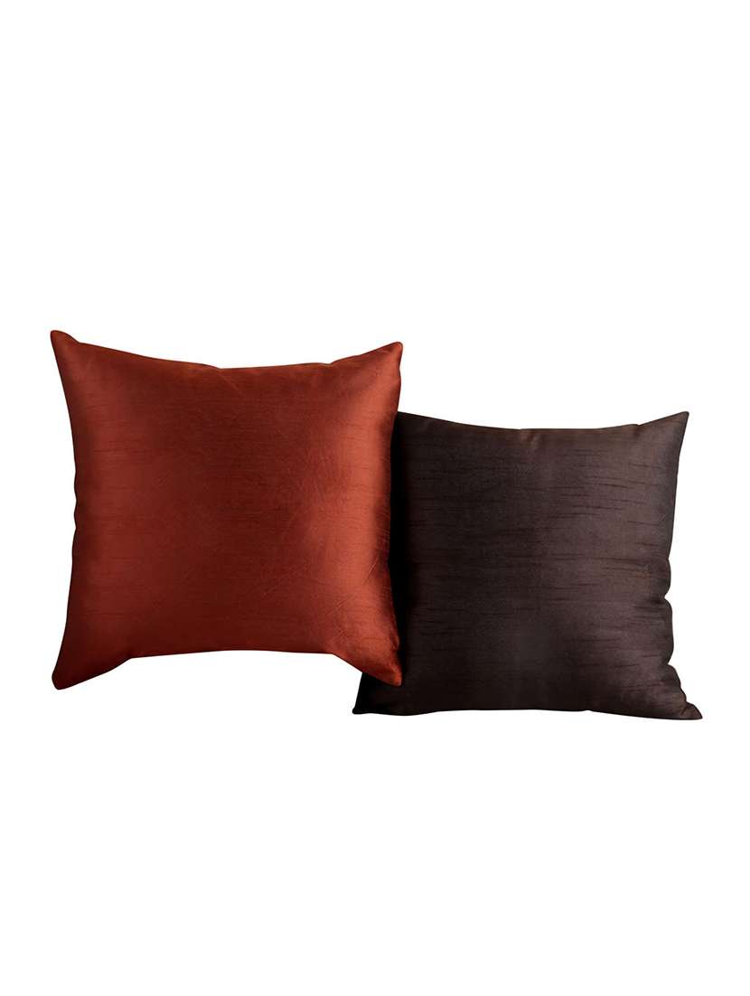 rajrang cushions & pillows beige solid designs cushions zip closer polydupion set of 2 sofa cushion covers