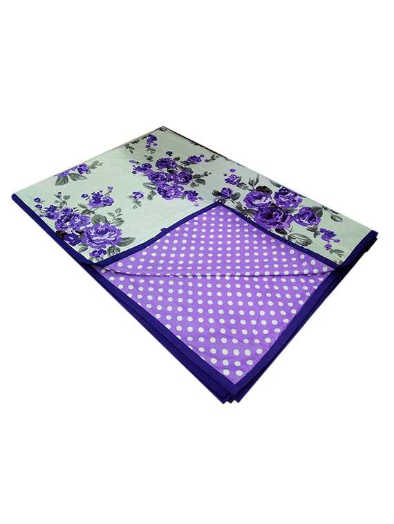 always plus single flower purple cotton dohar/quilt