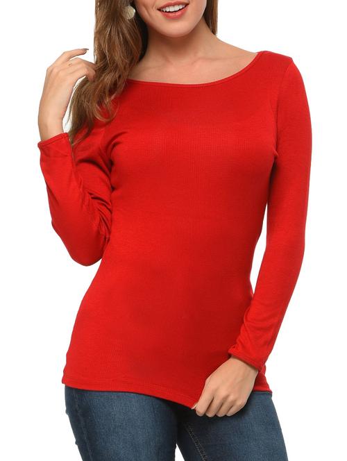 red viscose regular top - 12420609 - Standard Image - 0