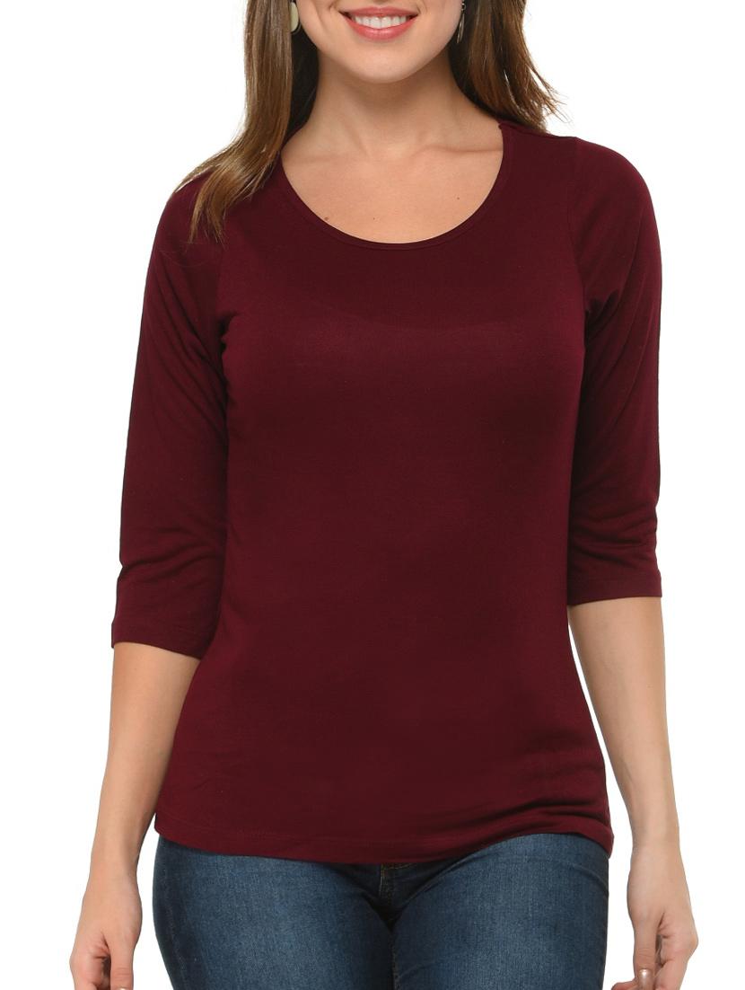 women's plain round neck t-shirt - 12420617 - Zoom Image - 0