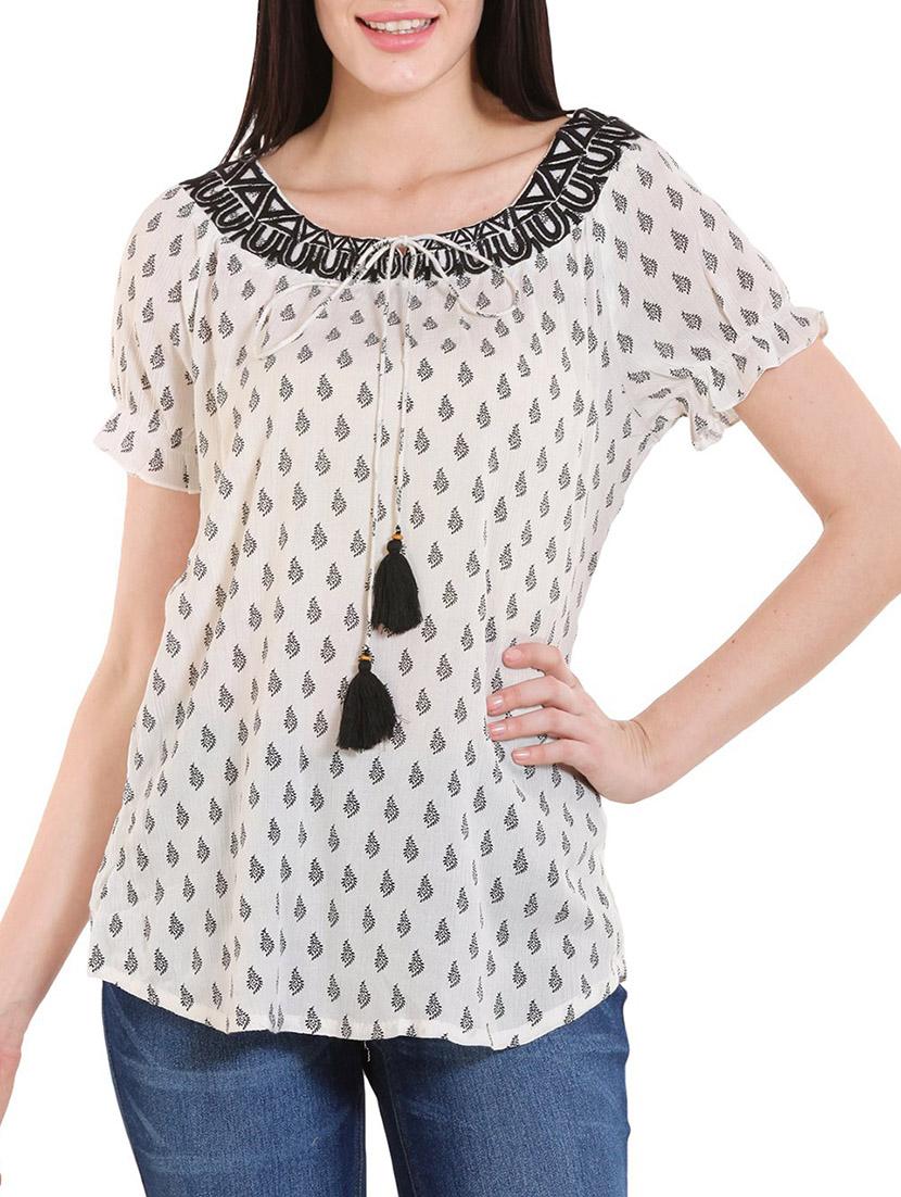 beige viscose top - 12421318 - Zoom Image - 0