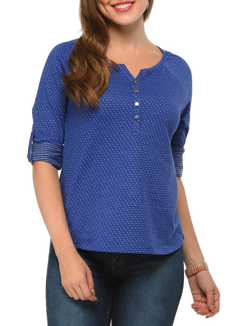 blue cotton regular top - 12421344 - Zoom Image - 0
