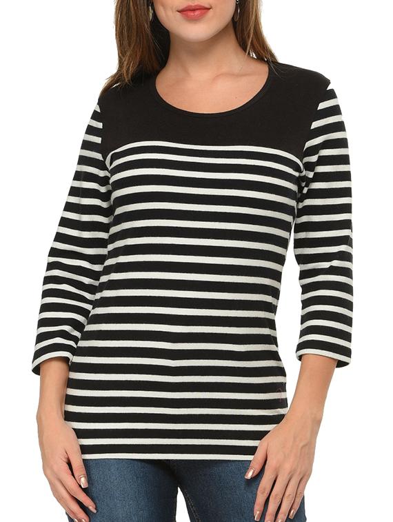 monochrome cotton regular top - 12421655 - Zoom Image - 0