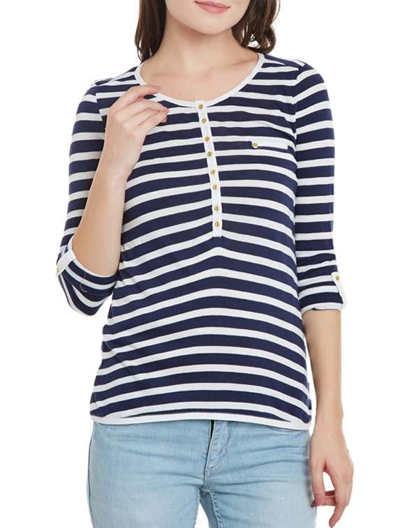 navy blue cotton regular tshirt