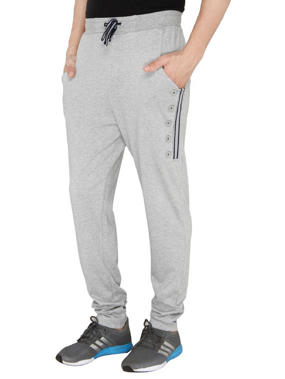 grey cotton full length track pant