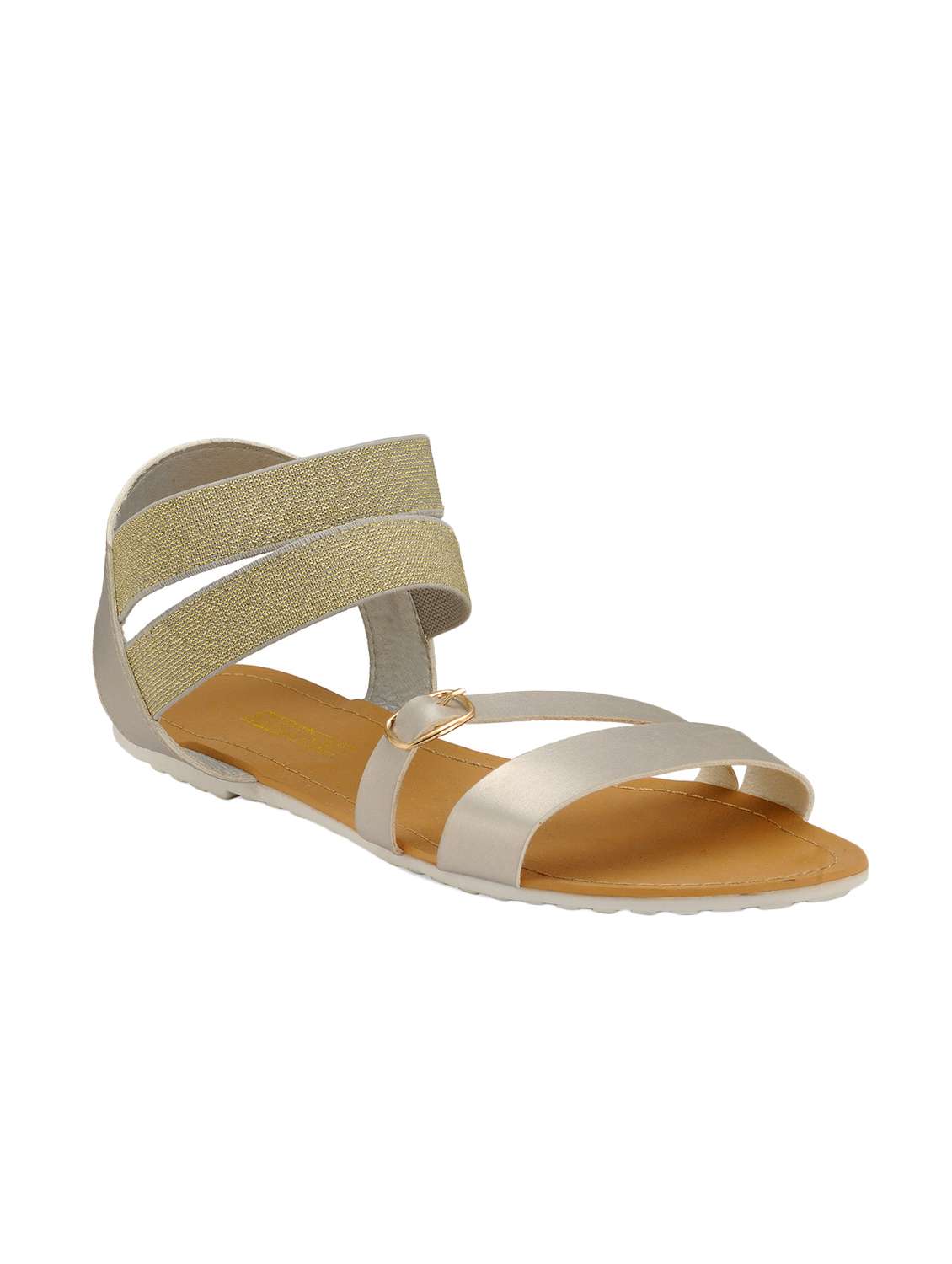 silver back strap sandal