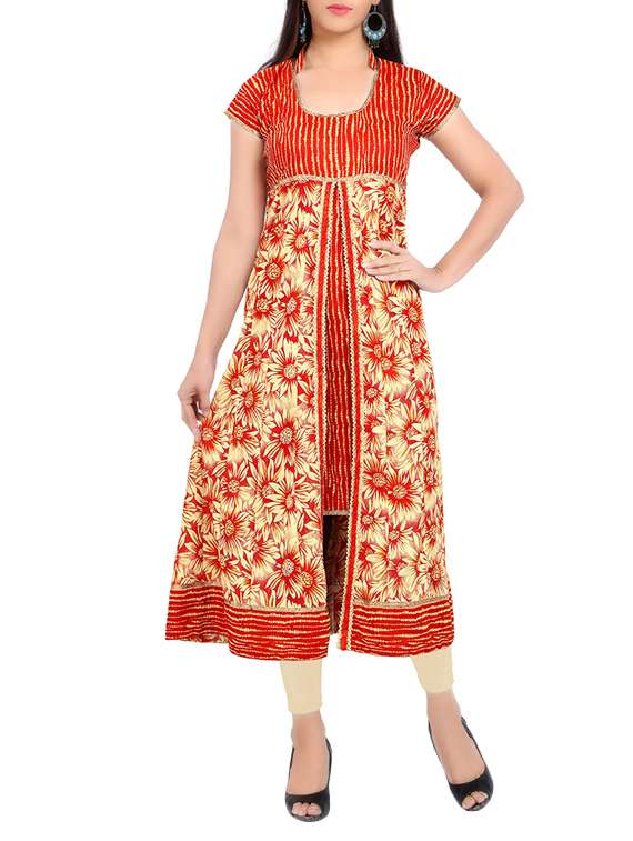 Printed layered kurta