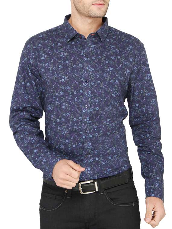 blue cotton casual shirt
