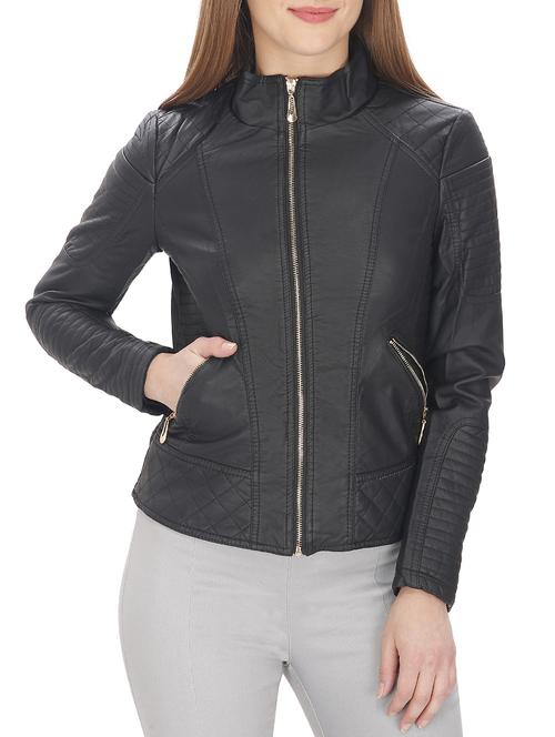 black leatherette jacket - 12431950 -  Standard Image - 0