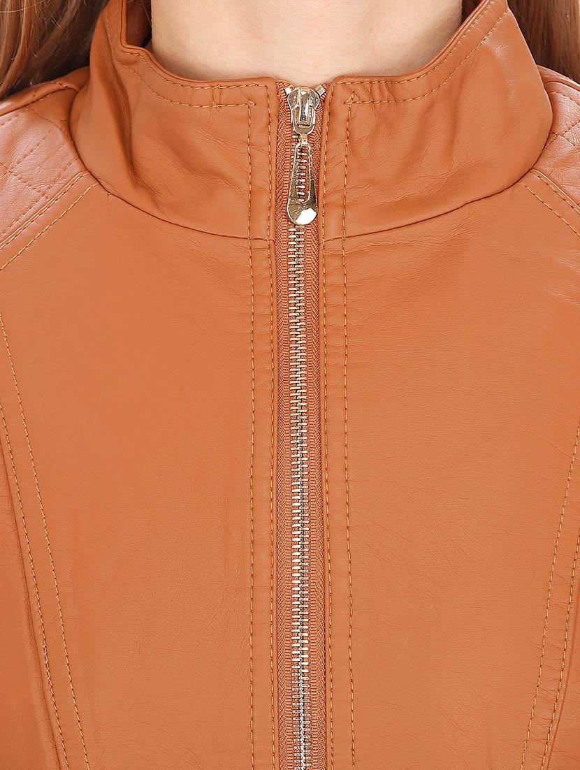 brown faux leather jacket - 12431952 - Standard Image - 3