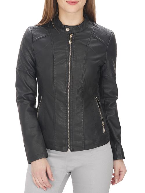 black faux leather jacket - 12431953 - Standard Image - 0
