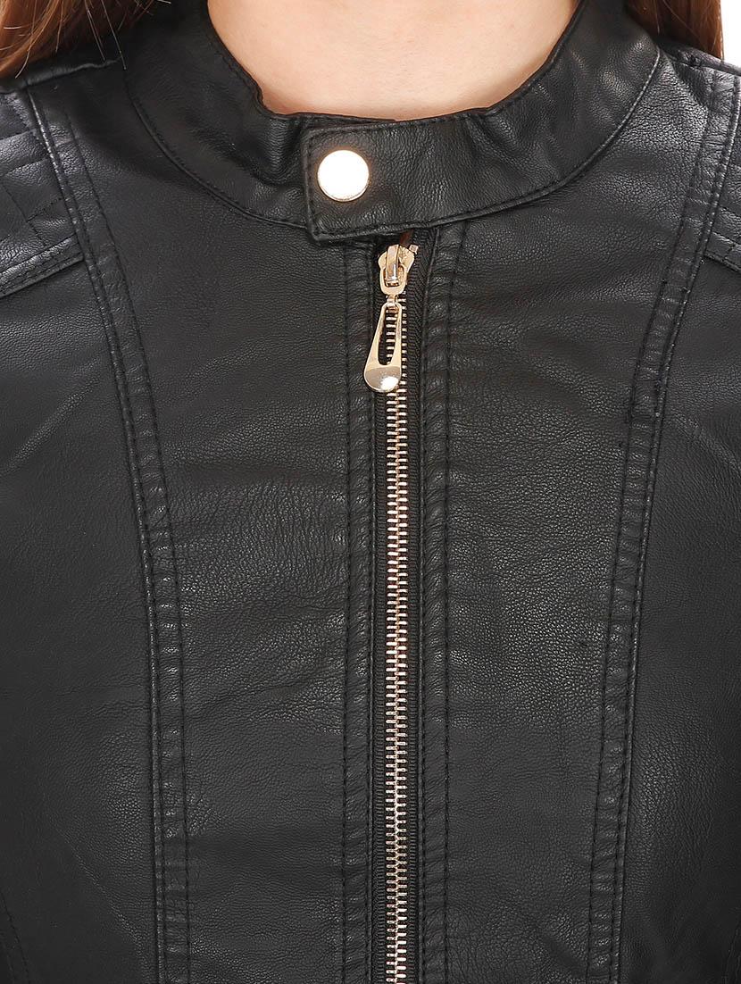 black faux leather jacket - 12431953 - Standard Image - 3