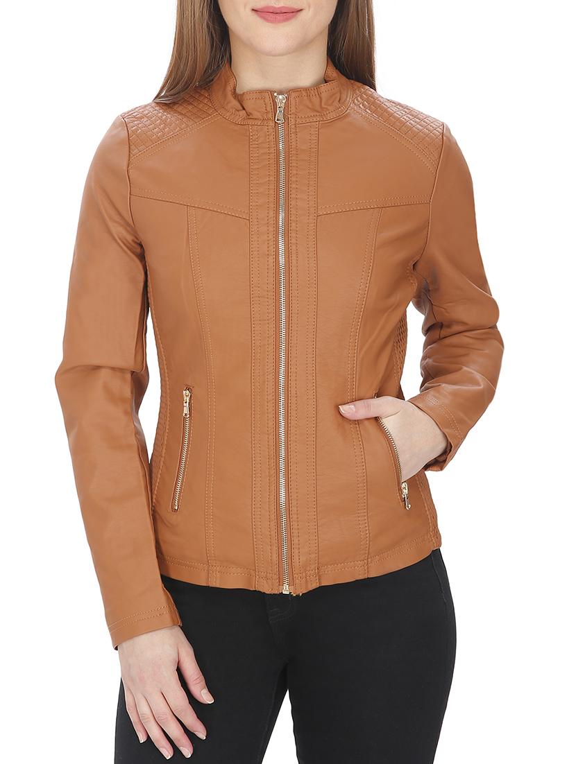 brown faux leather jacket - 12431955 - Zoom Image - 0