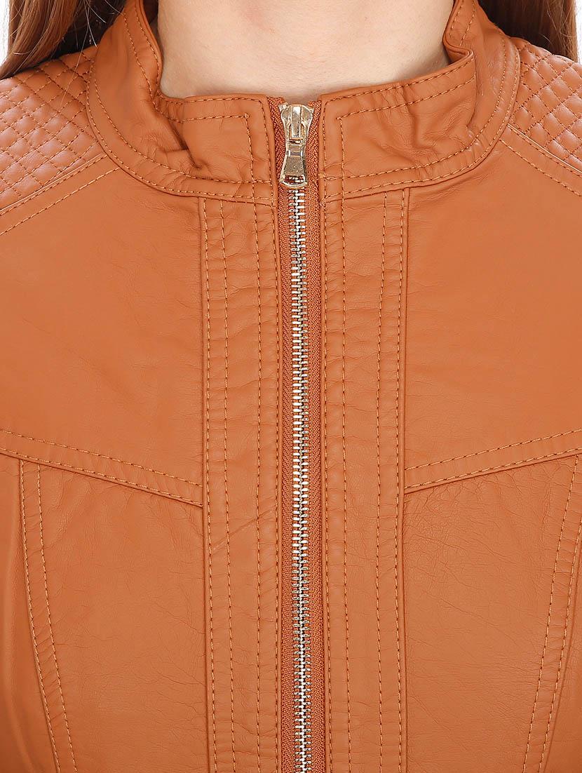 brown faux leather jacket - 12431955 - Standard Image - 3