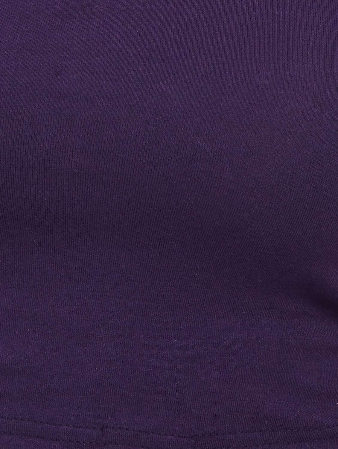 Purple Cotton Solid Blouse
