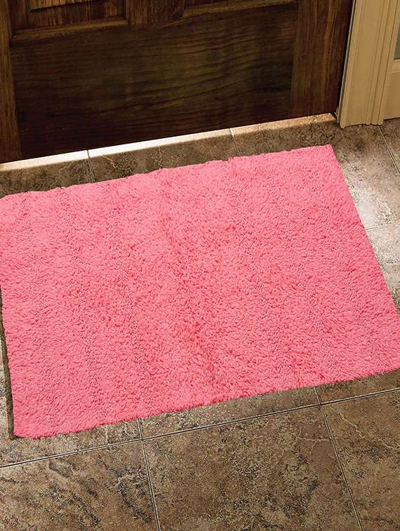 avira home 1400 gsm casa reversible bathmat-pink(coral)--set of 2