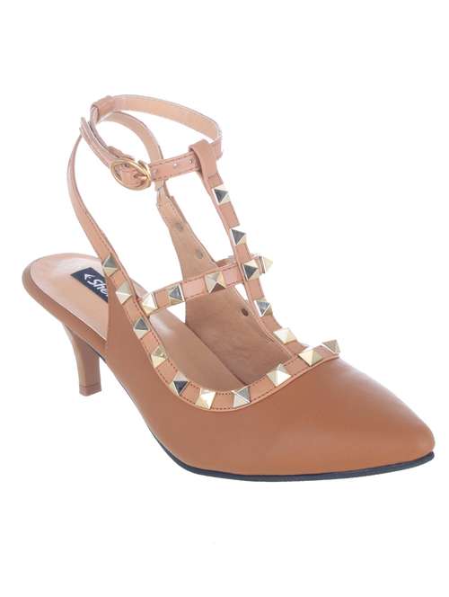 tan angle strap sandal - 12447338 -  Standard Image - 0
