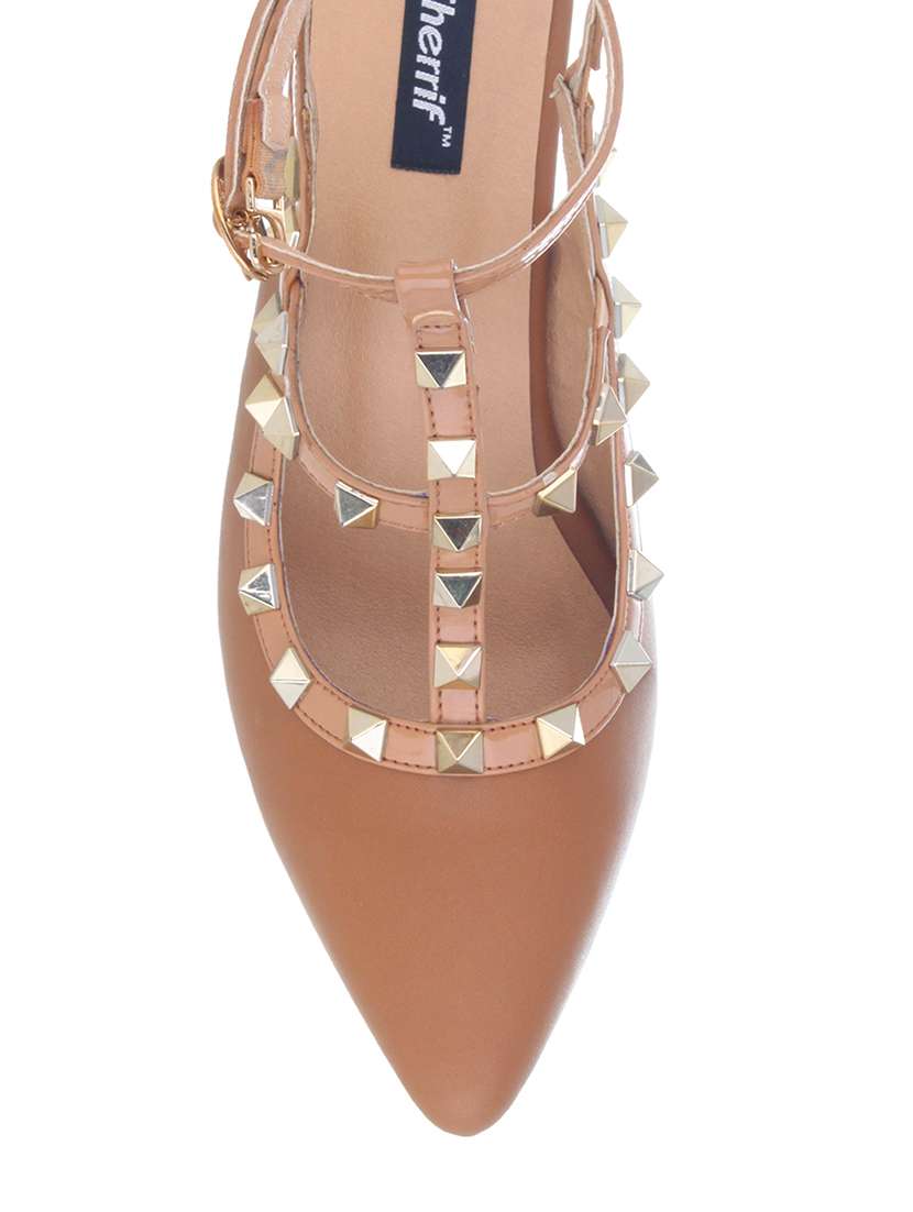 tan angle strap sandal - 12447338 - Standard Image - 3