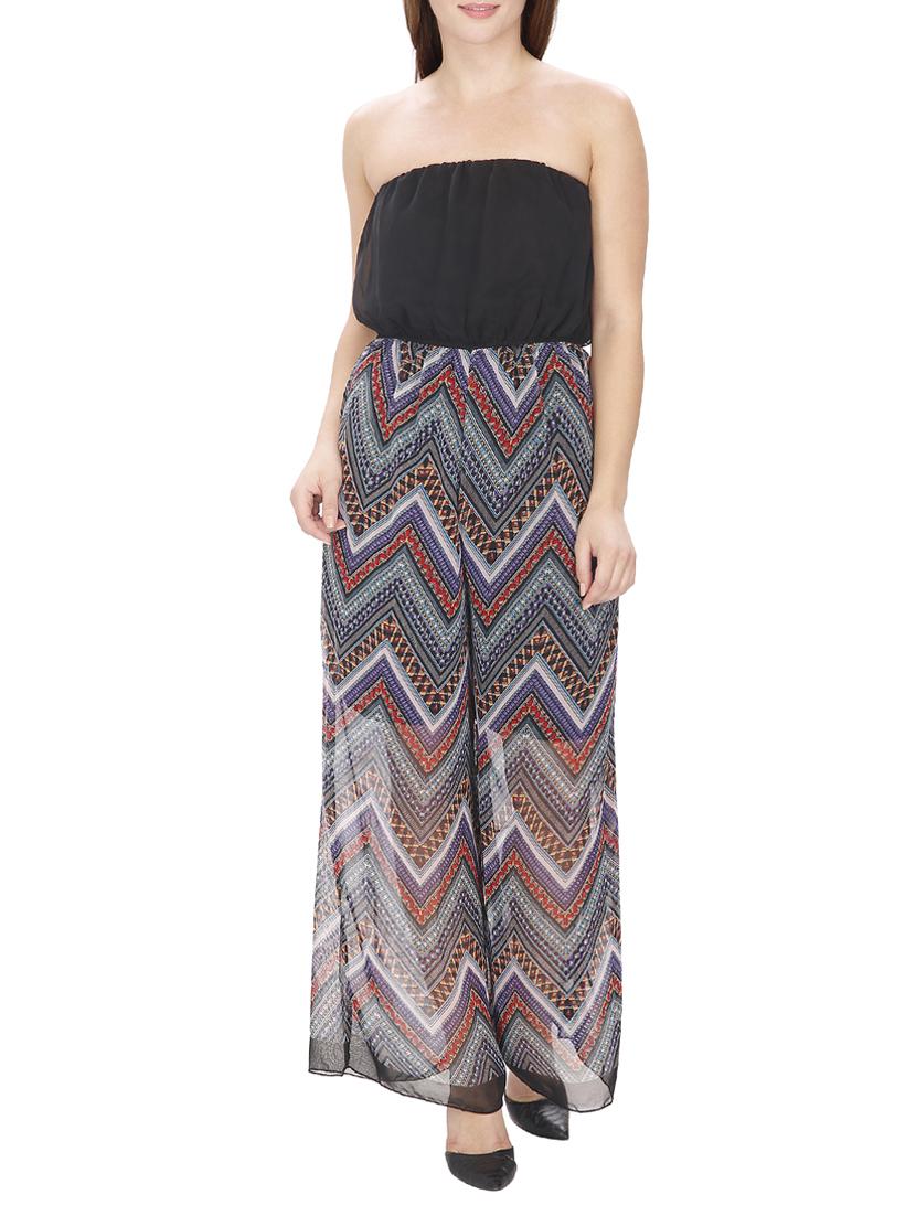 multicolored printed polyester full leg jumpsuit - 12448283 -  Zoom Image - 0
