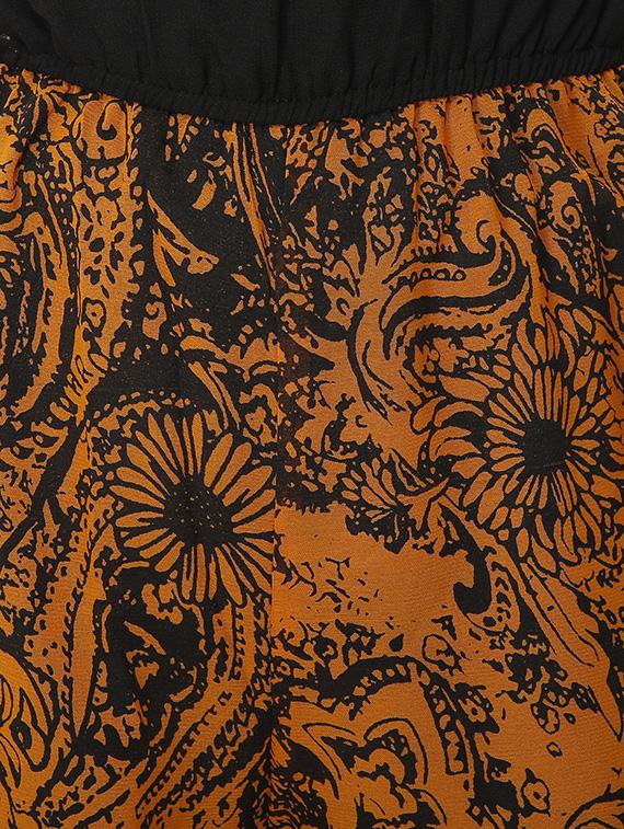 yellow printed polyester full leg jumpsuit - 12448286 - Standard Image - 3