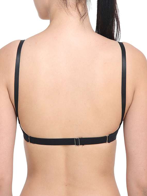 black cotton backless bra - 12455805 -  Standard Image - 3