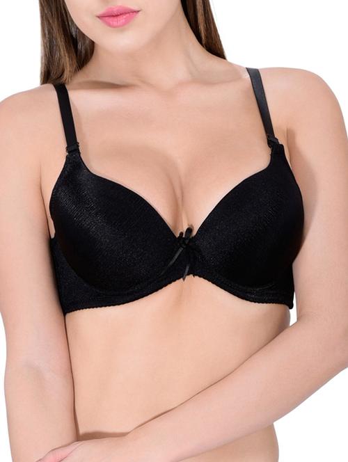 black satin push up bra - 12455870 - Standard Image - 0