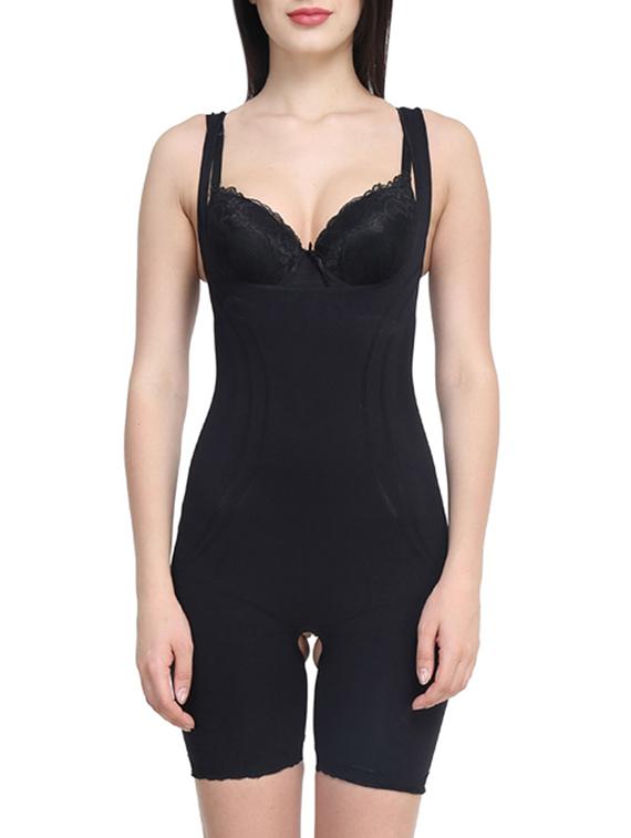 black cotton body suit shapewear - 12456947 - Zoom Image - 0