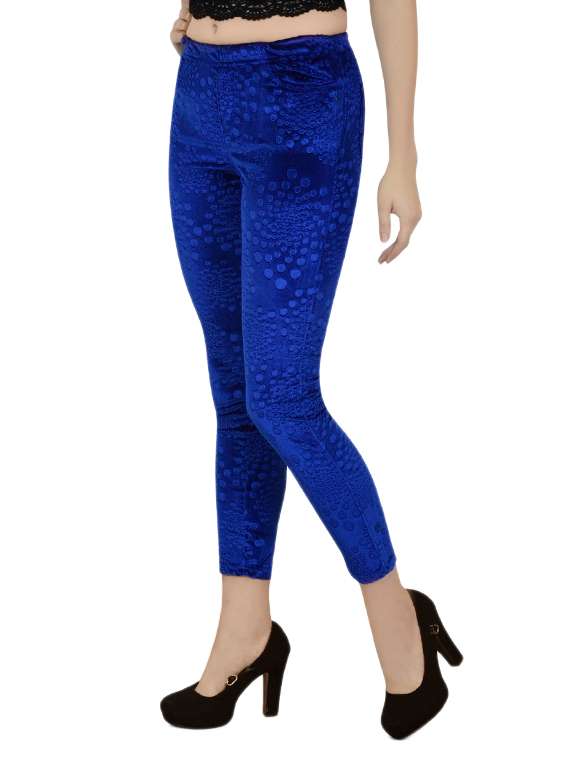 Buy online Blue Velvet Jeggings from 