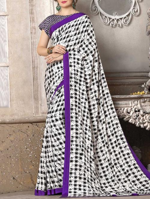 black silk printed saree - 12462062 -  Standard Image - 0
