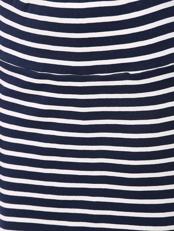navy blue striped cotton maxi skirt - 12462080 - Standard Image - 3
