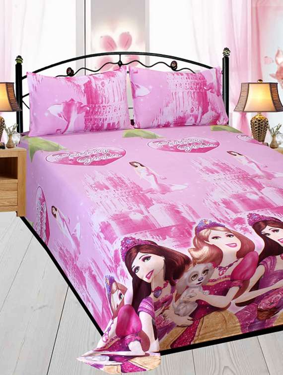 Buy online Barbie Princess Double Bedsheet For Kids from Bed for