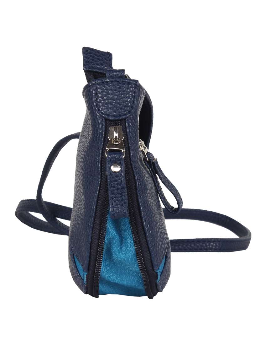 navy blue textured sling bag - 12471988 -  Standard Image - 5