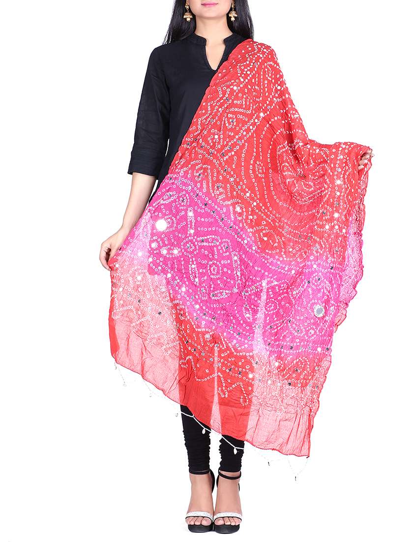 red cotton dupatta