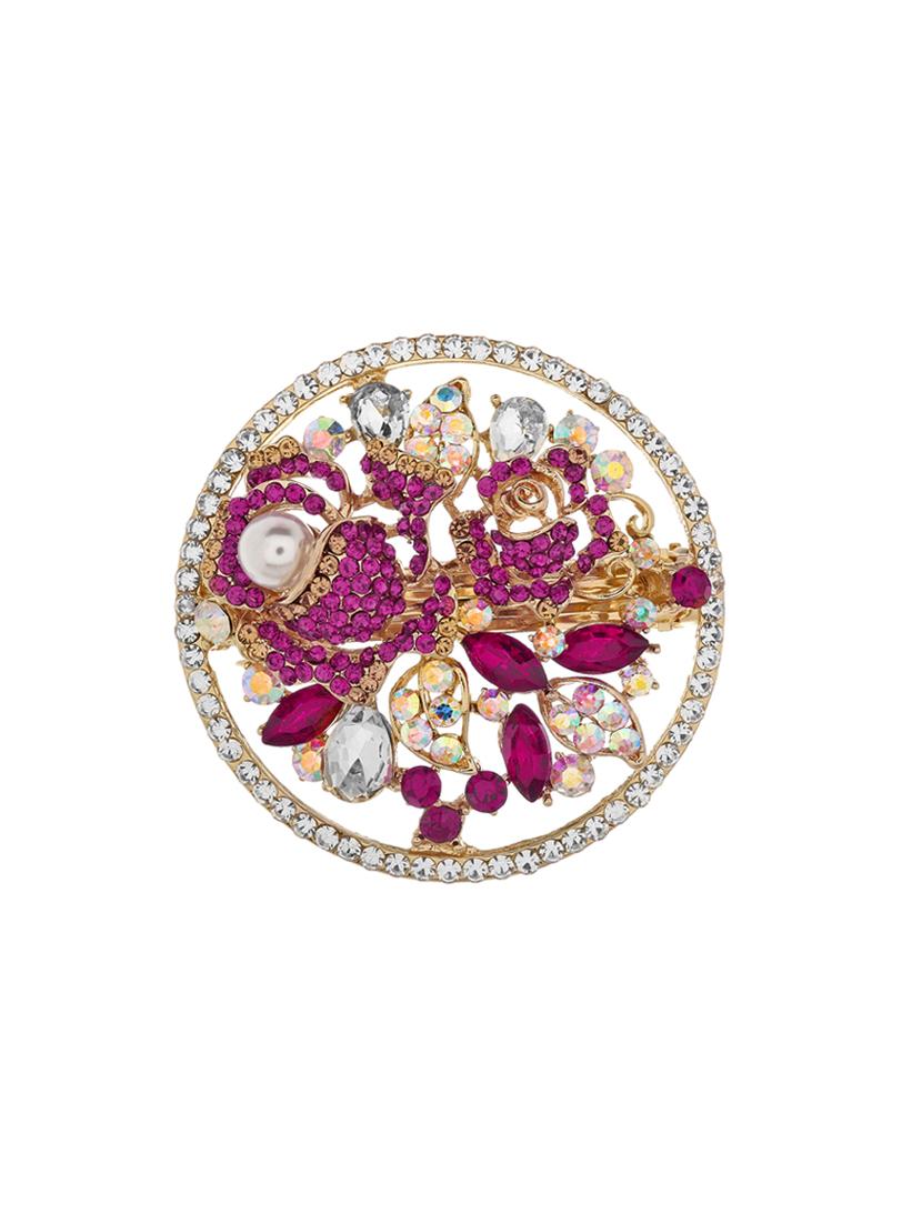 round stone embellished hair clip - 12489875 - Zoom Image - 0