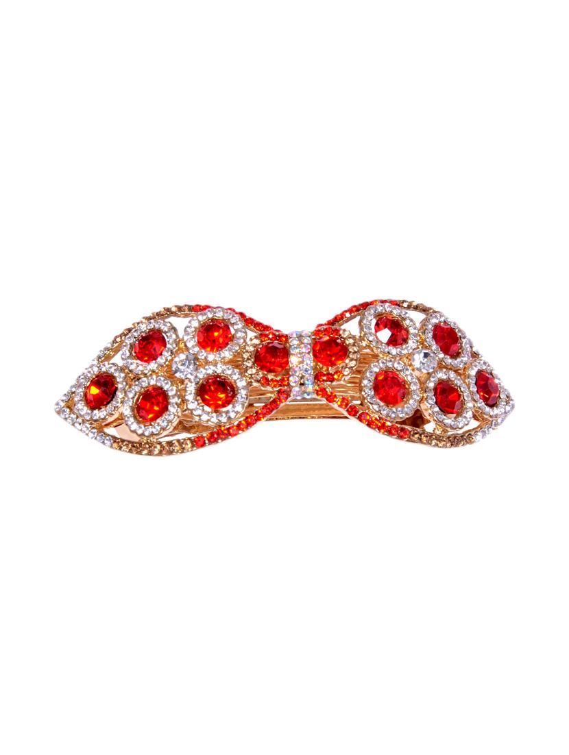 red metal stone embellished clip - 12490025 - Zoom Image - 0