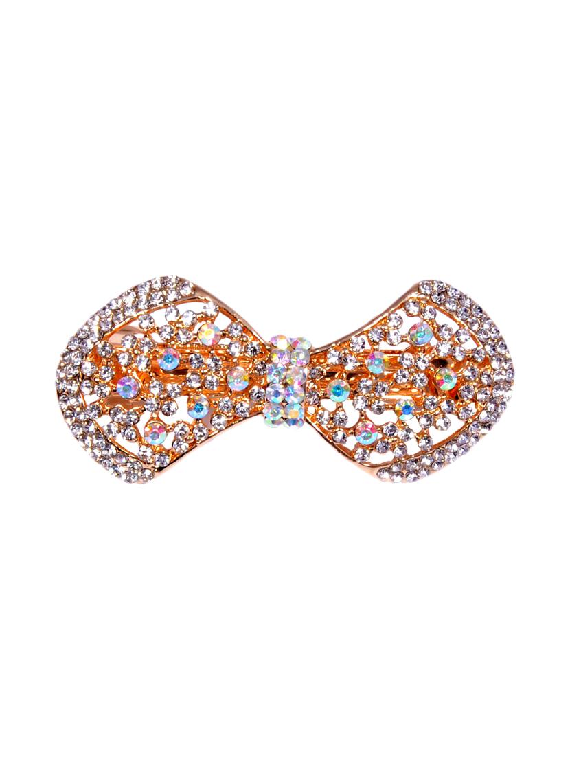 white metal stone embellished clip - 12490027 - Zoom Image - 0