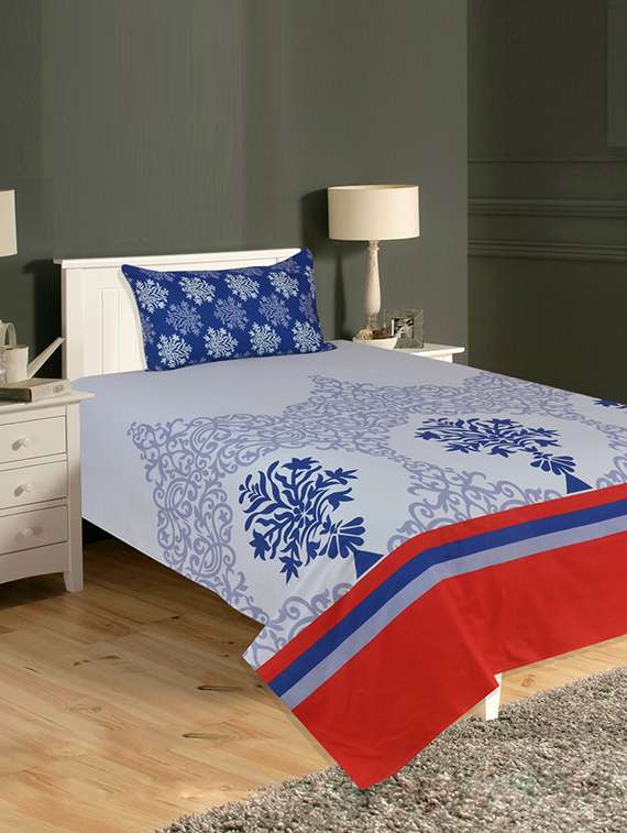 100% Cotton Single Bedsheet with One Pillow Cover