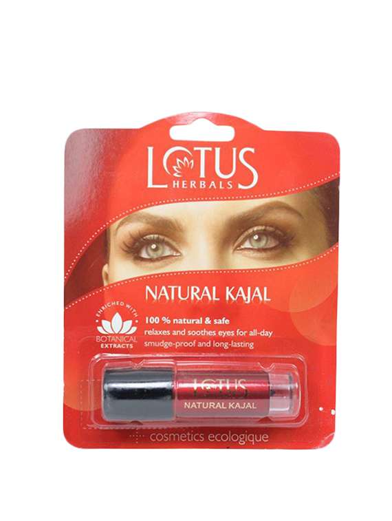 lotus herbals natural kajal 100 % natural & safe 4 g (pack of 3)
